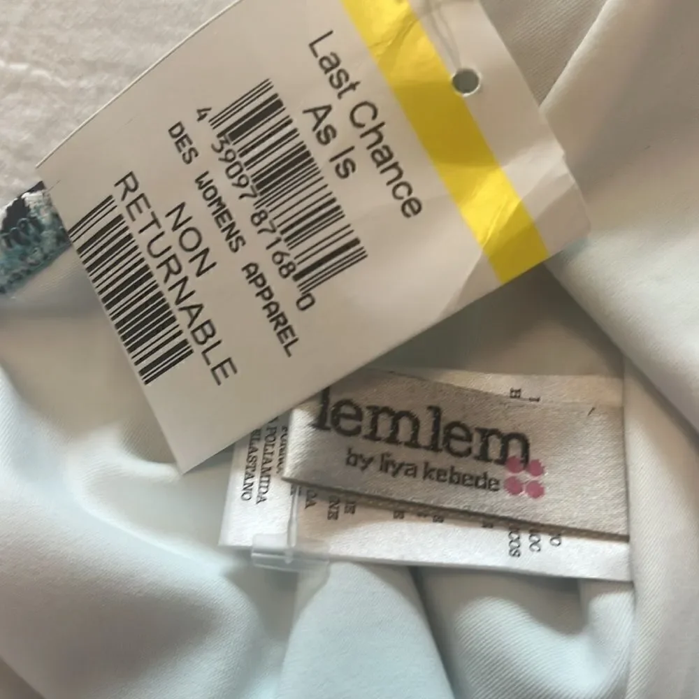 lemlem™ Luchia Deep V turquoise One piece SWIMSUIT size XS